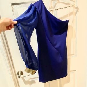 NWT Royal Blue One Shoulder Dress from Foreign Exchange in Size XS